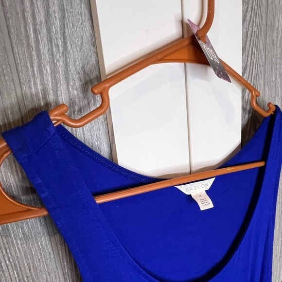 019. NWT CASLON Blue Maxi Dress Side Slit XS - Picture 4 of 11